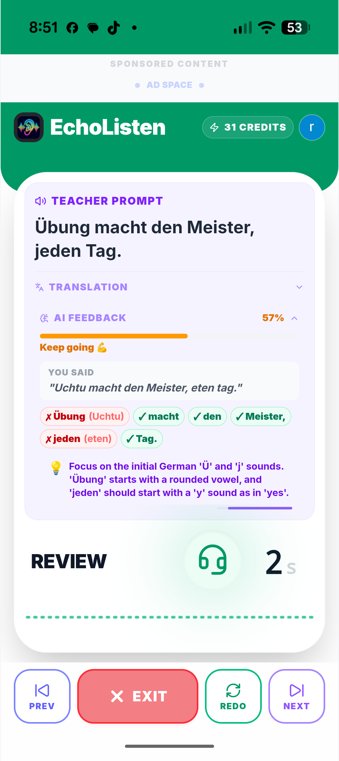 German Pronunciation Review
