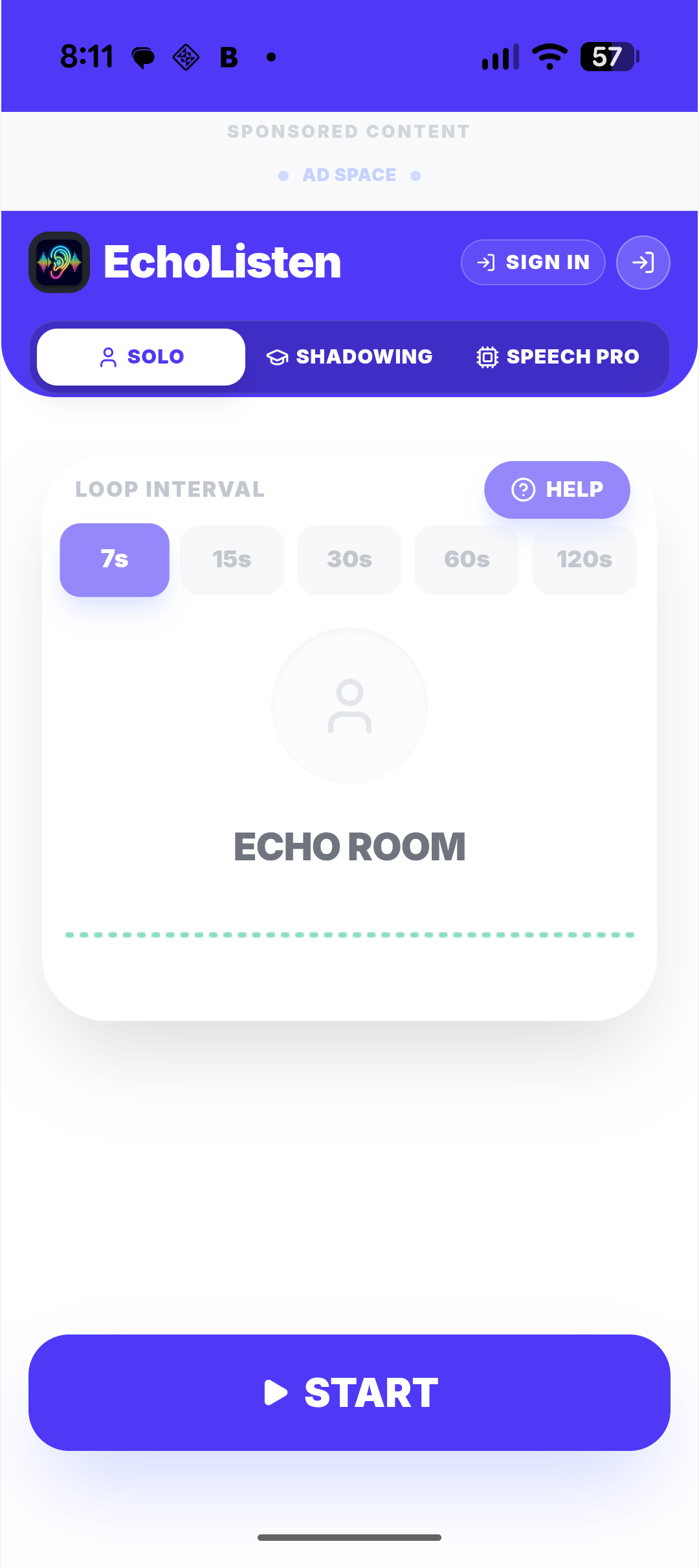 EchoListen Solo Echo Mode Mockup