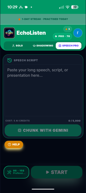 Speech Pro — paste your script